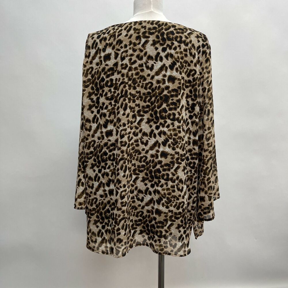 Metro‎ 22 Women's Top 3X Brown Animal Print - Picture 6 of 10